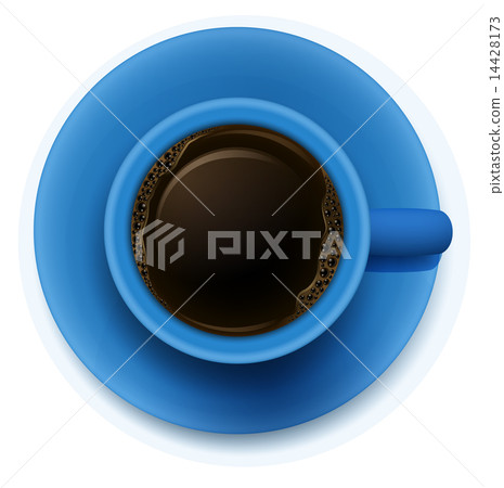 A blue cup with coffee A blue cup with coffee 14428173