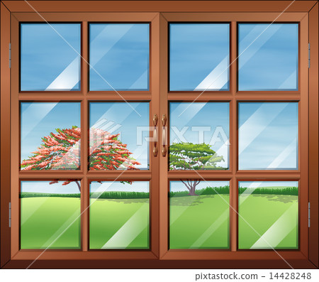 A window with clear glasspanes A window with clear glasspanes 14428248