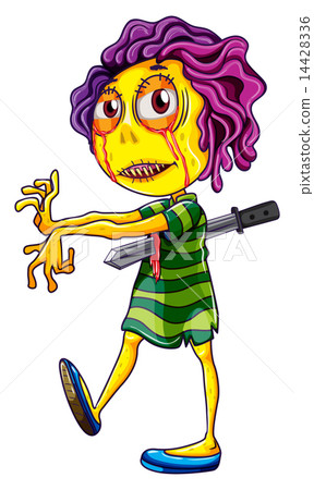 A scary young zombie walking 14428336