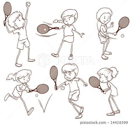 Sketches of people playing tennis Sketches of people playing tennis 14428399
