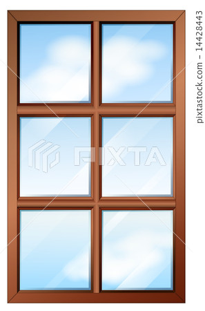 A wooden window with glasspanes A wooden window with glasspanes 14428443