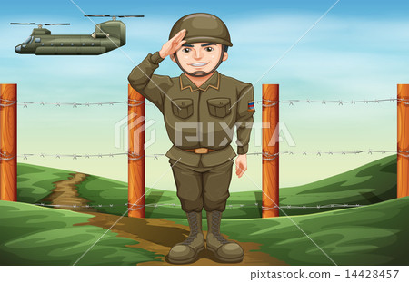 An officer doing a hand salute 14428457