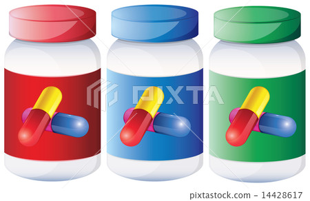Capsules inside the medical bottles Capsules inside the medical bottles 14428617