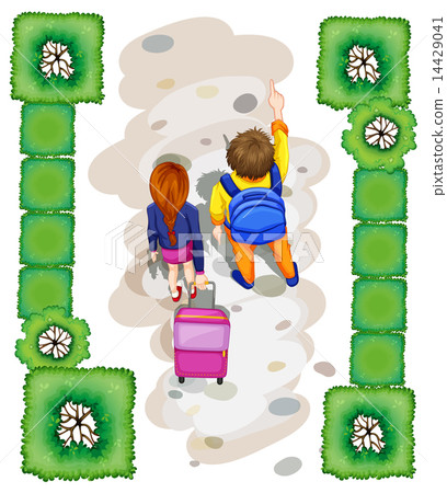 A topview of the students at the park 14429041