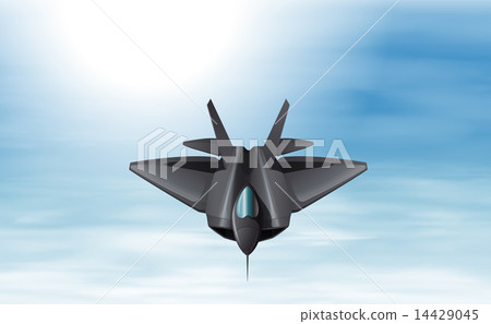 A gray fighter jet in the sky 14429045