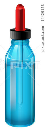 A blue medical bottle with a dropper A blue medical bottle with a dropper 14429138
