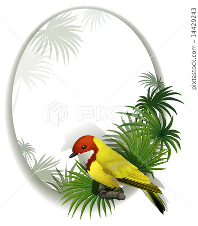 A round template with a bird 14429243