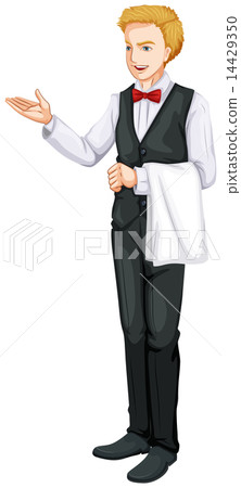 A smiling waiter A smiling waiter 14429350
