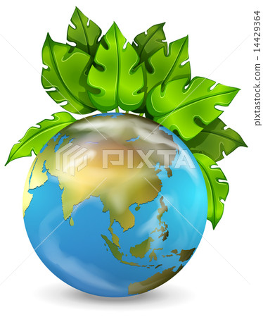 Planet earth with green plants 14429364