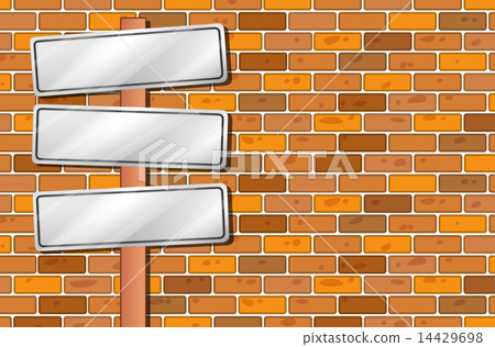 Empty signages in front of the stonewall 14429698