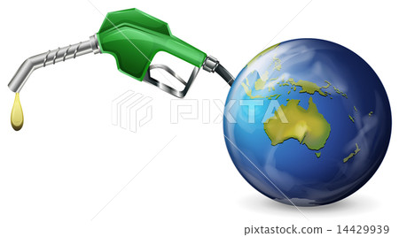 A petrol pump and a globe A petrol pump and a globe 14429939