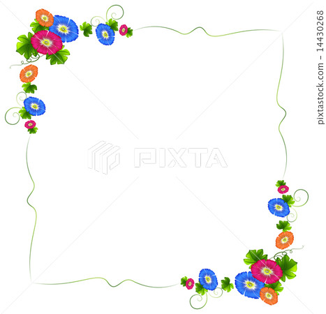 A border design with fresh colorful flowers A border design with fresh colorful flowers 14430268