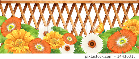A fence with flowers 14430313