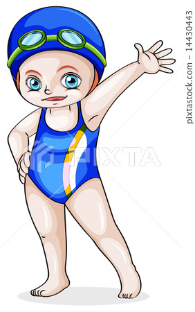 A Caucasian girl swimming 14430443