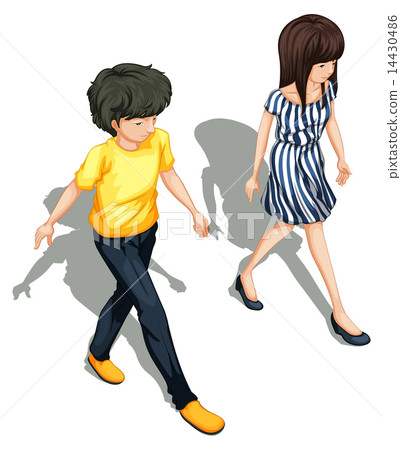 Topview of people walking 14430486