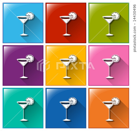 Cocktail drink icons Cocktail drink icons 14430496
