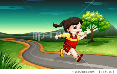 A young girl running A young girl running 14430501