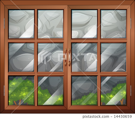 A closed window with a view of the stonewall A closed window with a view of the stonewall 14430659