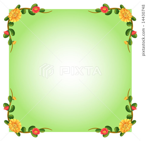 An empty template with floral borders 14430748
