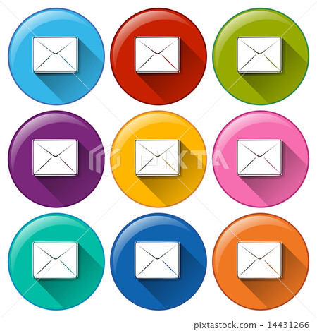 Round buttons with envelopes Round buttons with envelopes 14431266