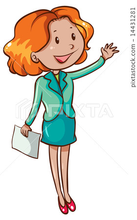 A simple sketch of an office girl 14431281