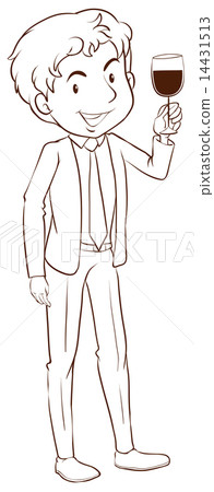 A plain sketch of a man wearing a formal dress A plain sketch of a man wearing a formal dress 14431513