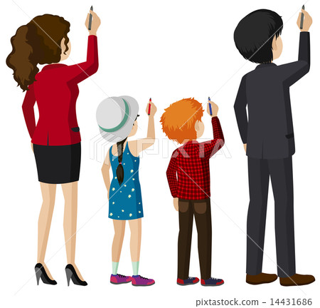 Kids and adults writing Kids and adults writing 14431686
