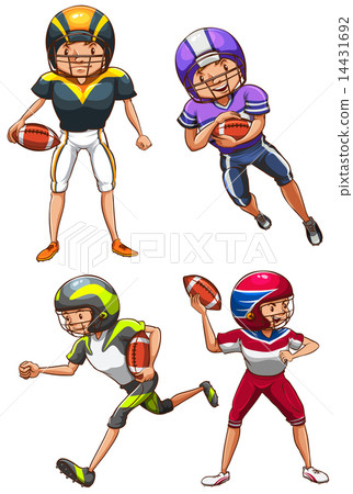 A simple coloured sketch of the American football players A simple coloured sketch of the American football players 14431692