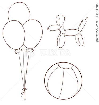 Simple sketches of the balloons and a ball Simple sketches of the balloons and a ball 14431704