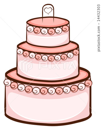 A simple drawing of a wedding cake A simple drawing of a wedding cake 14432303