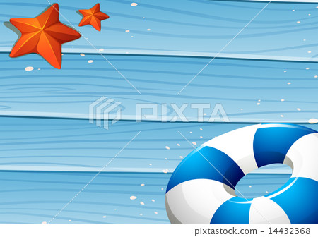 A lifebuoy and the starfish at the table 14432368