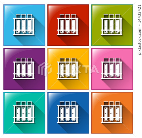 Buttons with test tubes at the rack 14432421