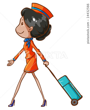 A coloured drawing of an air hostess 14432566