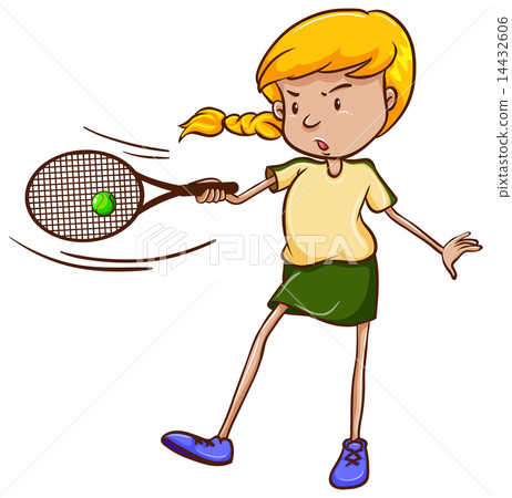A simple sketch of a female tennis player A simple sketch of a female tennis player 14432606