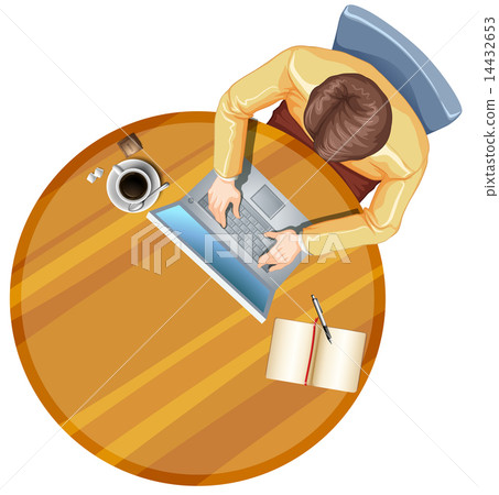 A topview of a man at the tale 14432653