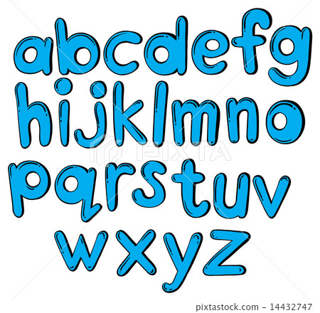 Letters of the alphabet in blue color 14432747