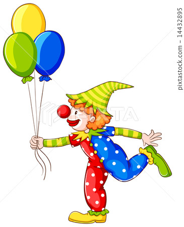 A coloured drawing of a clown A coloured drawing of a clown 14432895