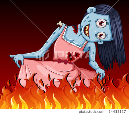 A zombie and a fire A zombie and a fire 14433117