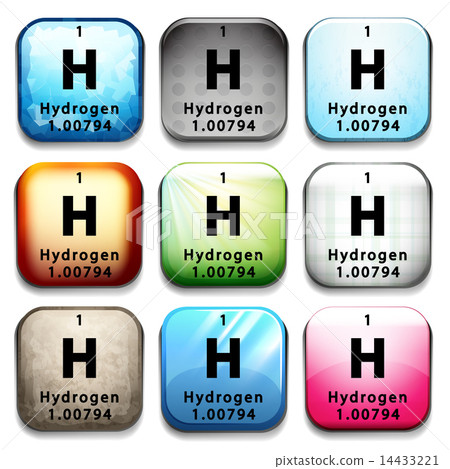 An icon showing the element Hydrogen 14433221