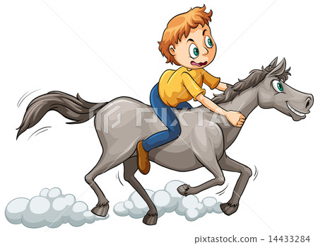 A boy riding a horse A boy riding a horse 14433284