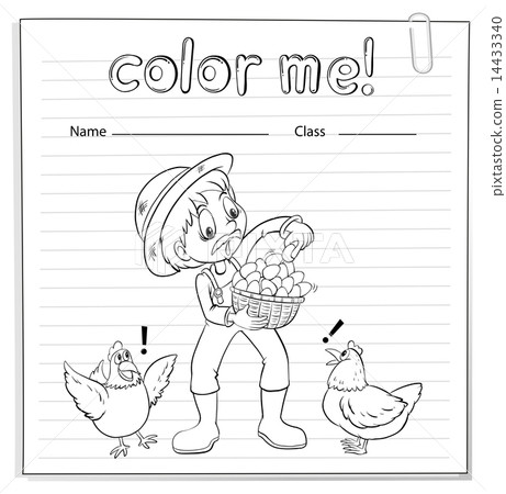 A worksheet with a farmer 14433340