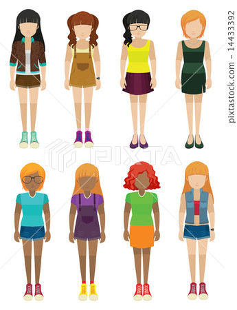 Frontview of faceless women Frontview of faceless women 14433392