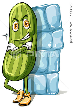 Cucumber and a pile of icecubes Cucumber and a pile of icecubes 14433426