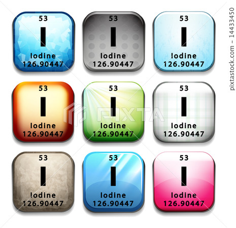 An icon showing the element Iodine 14433450