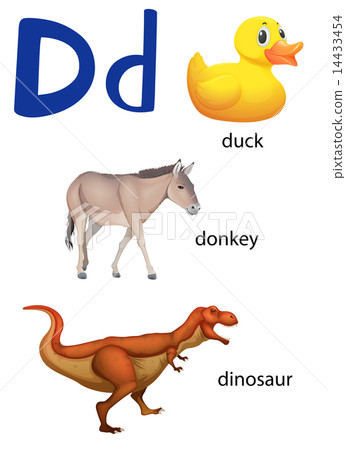 Letter D for duck, donkey and dinosaur Letter D for duck, donkey and dinosaur 14433454