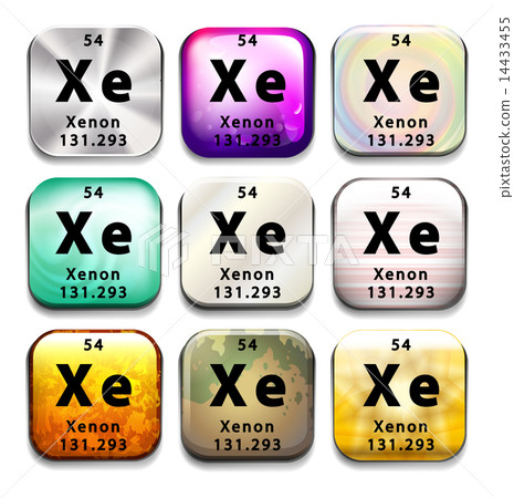 Buttons showing Xenon and its abbreviation Buttons showing Xenon and its abbreviation 14433455