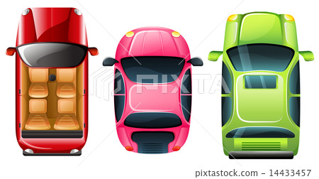 An aerial view of the parked cars An aerial view of the parked cars 14433457