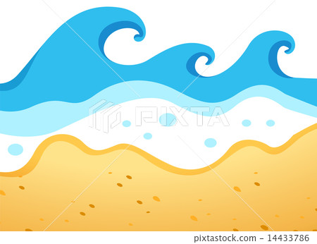 A beach with big waves 14433786