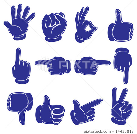 Hands in blue colors 14433812