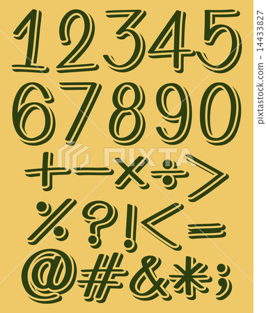Numeric figures in green color Numeric figures in green color 14433827